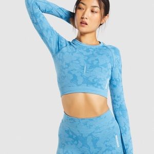 Gymsgark Adapt Camo Seamless Long Sleeve Crop Top